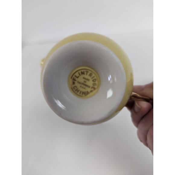 Flintridge Sylvan China Small Sugar Bowl and  Creamer Dish California Yellow - Picture 6 of 12